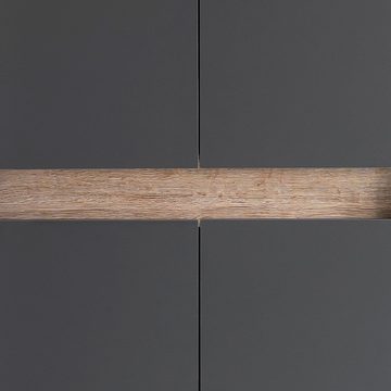 Lomadox Schuhschrank CORATO-80 in anthrazit mit Blende in Wildeiche Nb., B/H/T: ca. 56,9/164,5/33 cm