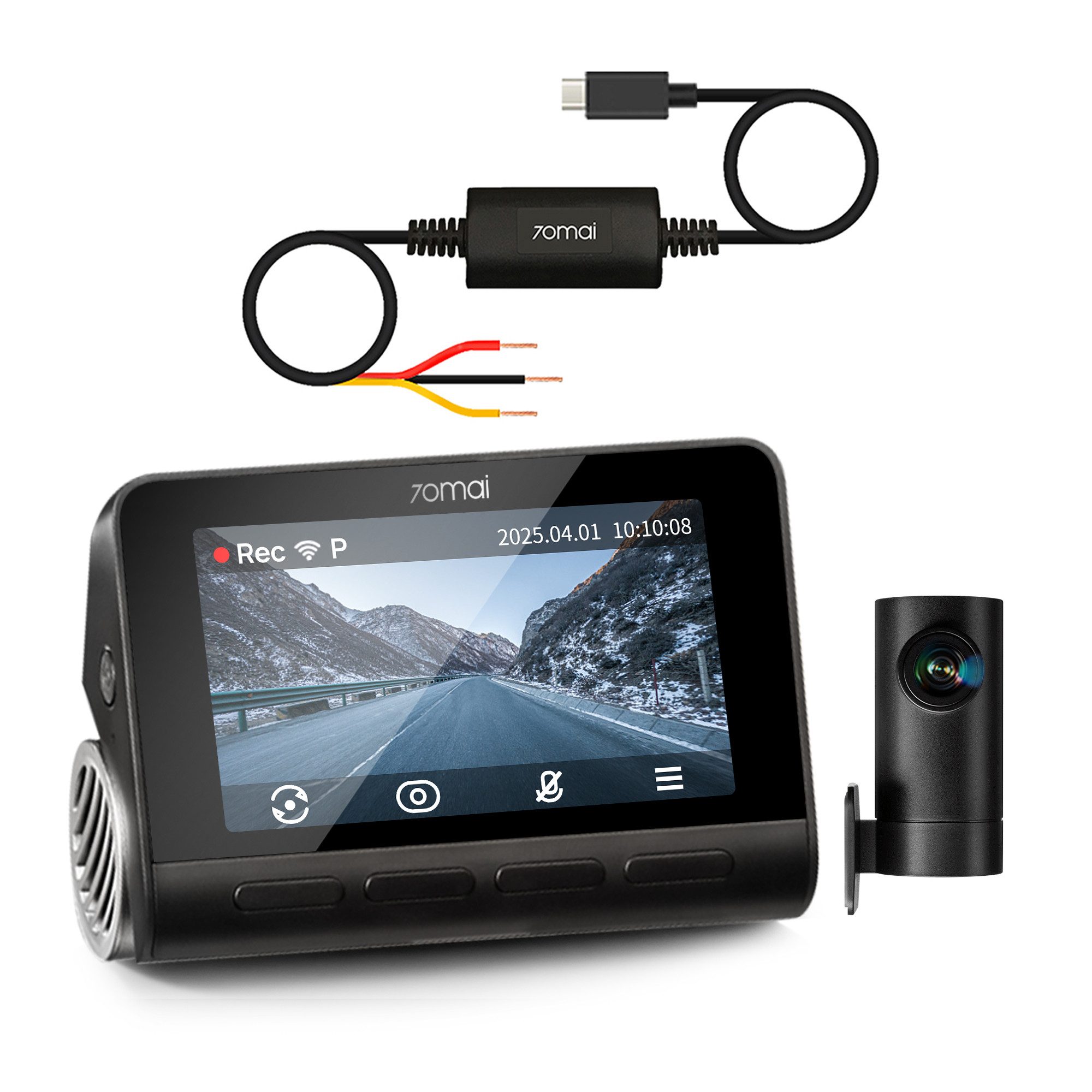 70mai Dashcam Auto A810S 4K HDR, mit STARVIS 2 IMX678 Bildsensor, ADAS Dashcam (4K Ultra HD, WLAN (Wi-Fi), GPS, Super Nachtsicht, 3,0" Bildschirm, G-Sensor, Superkondensator)
