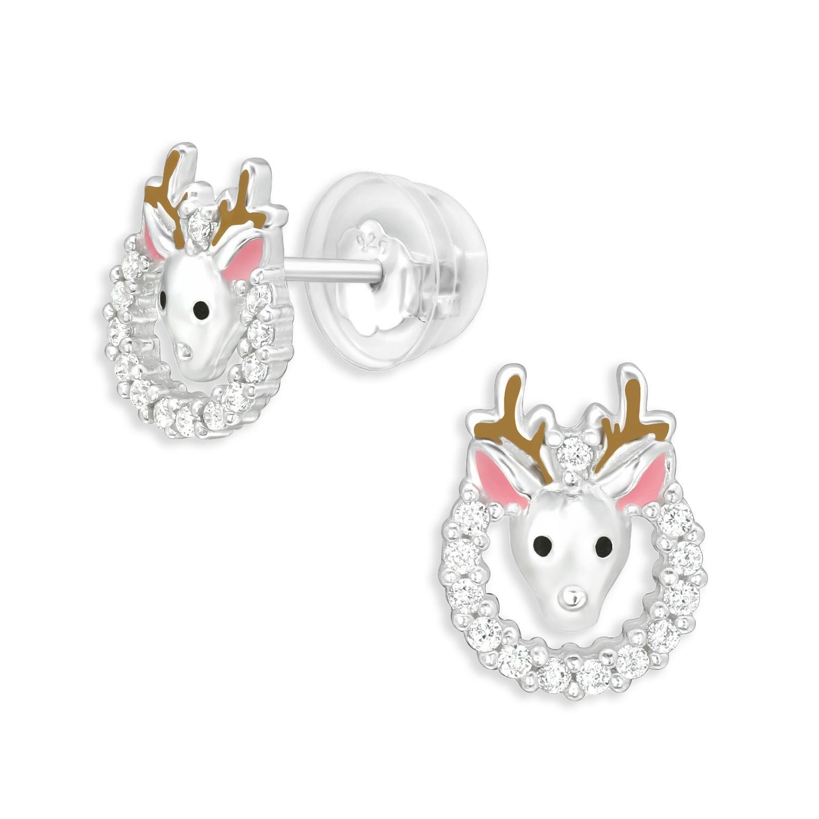 Monkimau Ohrring-Set »Rentier Kinder Ohrringe aus 925 Silber« (Packung, 2 x  Ohrringe (1 Paar), mit Kristallen online kaufen | OTTO