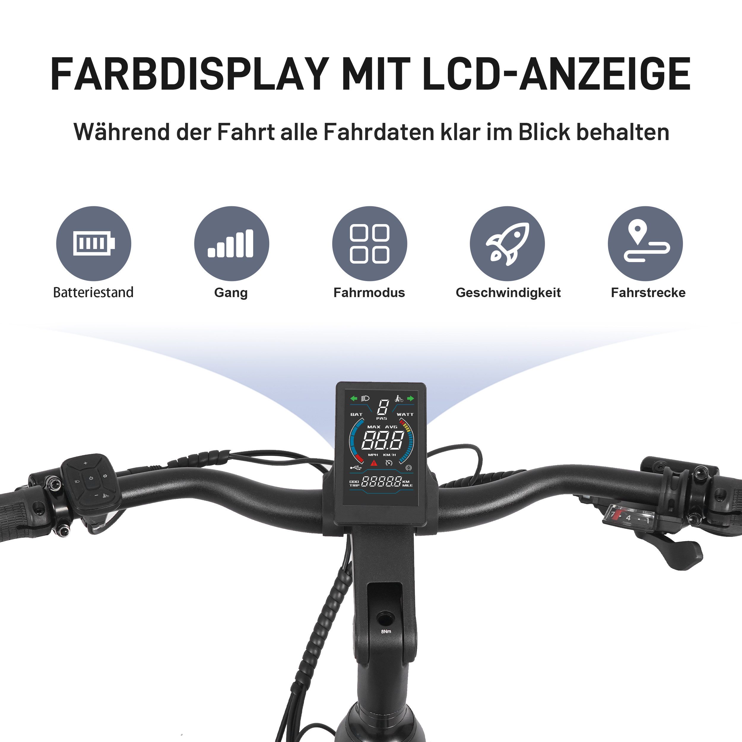 Vankel E-Bike Cityrad 26”×3,0 Zoll E-Fahrrad Damen u. Herren 720 WH Pedelec 48V 15AH 120 km, Kettenschaltung, Heckmotor, 720 Wh, Fat Mountain LG Akku All-Terrain mit Drehmomentsensor E-bikes