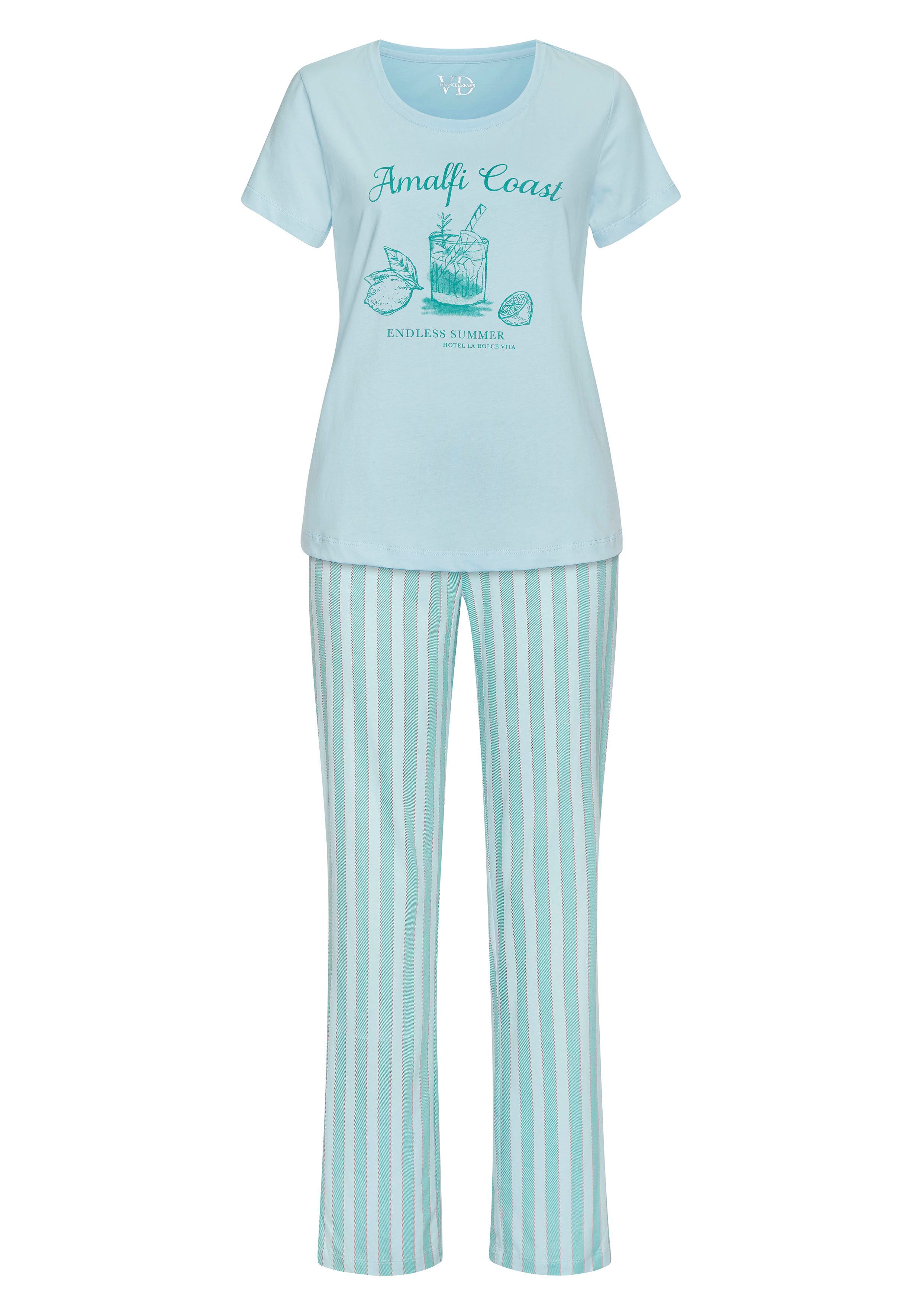 Vivance Dreams Pyjama (Set, 2 tlg., 2-teilig) Zartes Streifenmuster günstig online kaufen