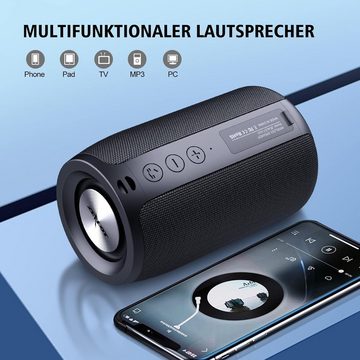 ZEALOT Stereo Lautsprecher (Bluetooth, 10 W, USB/TF Karte/AUX,Bluetooth Box mit IPX5 Wasserdicht, Dual Pairing)