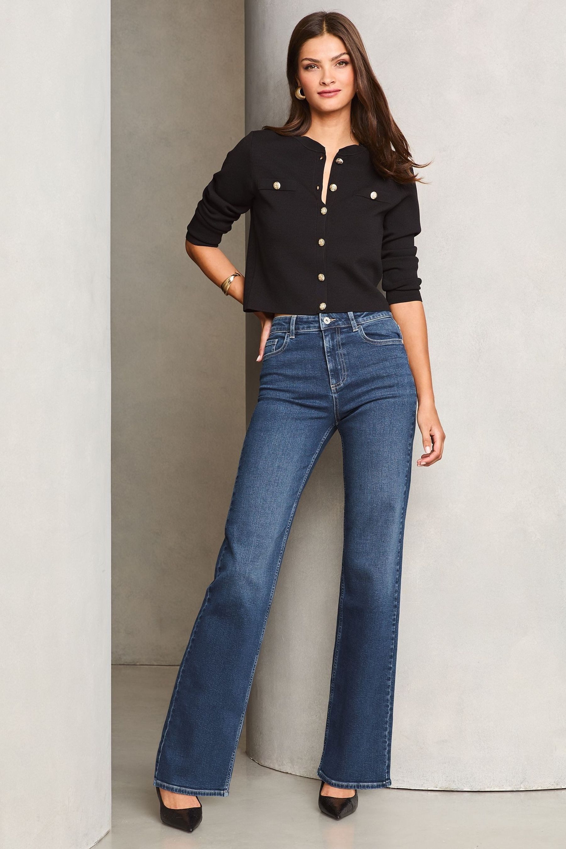 LIPSY Weite Jeans Lipsy Jeans mit weitem Bein, Kurzgröße (1-tlg)