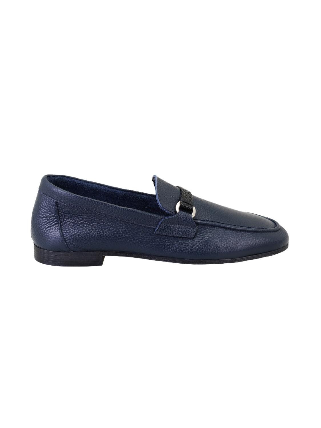 Desa Herren-Lederslipper – Gummisohle, flacher Absatz, atmungsaktiv Loafer