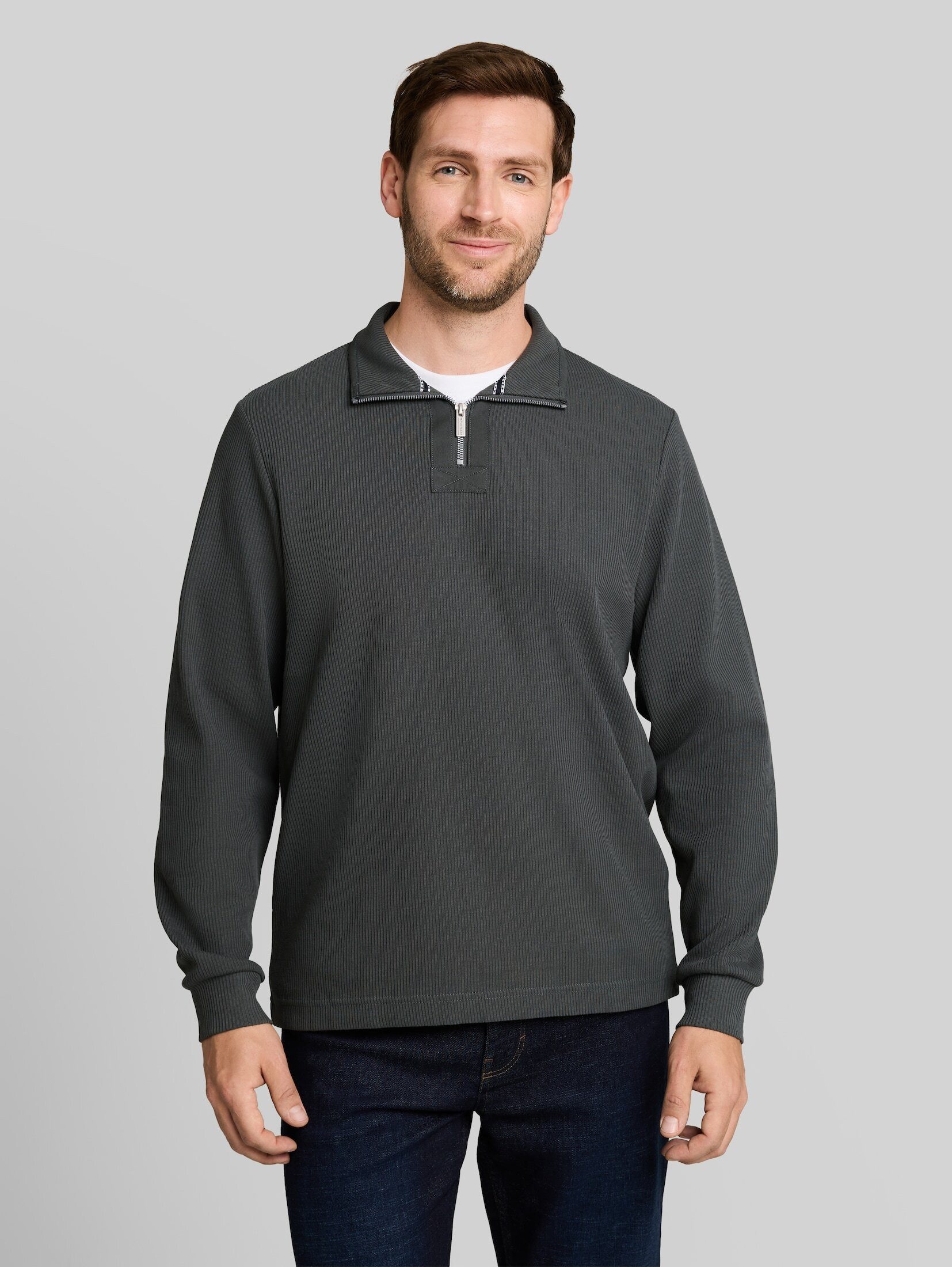 TOM TAILOR Sweatshirt Strick & Sweatshirts Troyer Sweatshirt aus Baumwolle