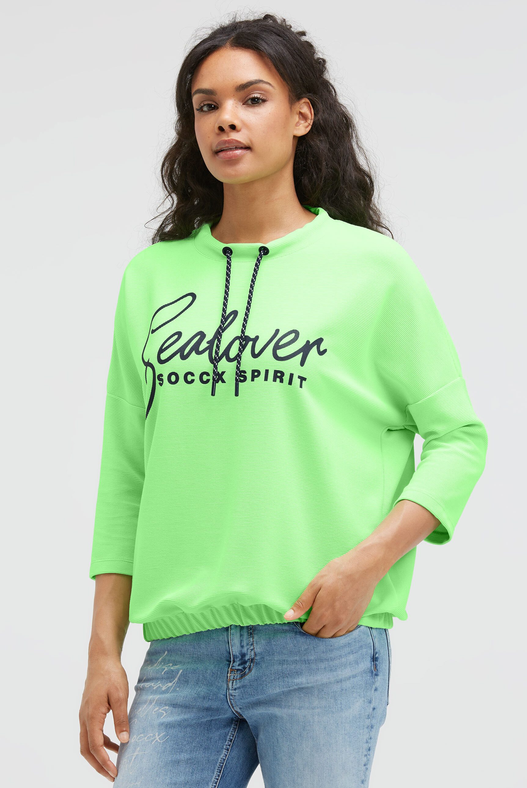 SOCCX Sweater mit Gummizug im Saum