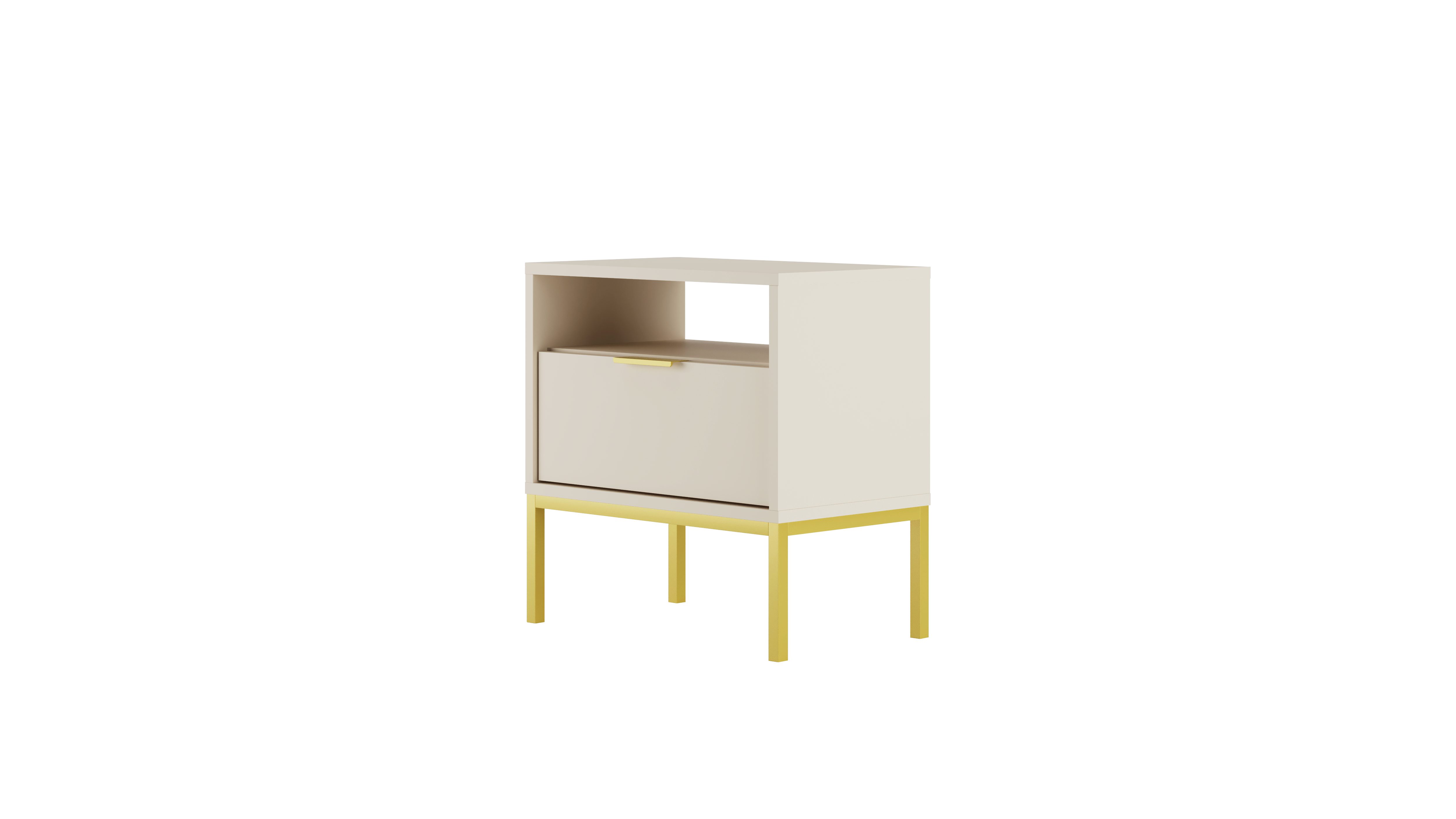 Raumhirsch Furniture Nachttisch Austin 50x40x45 cm (Einzelmöbel, Nachttisch mit 1 Schublade und offenem Ablagefach), modernes Design, elegant & funktional, hochwertige Verarbeitung