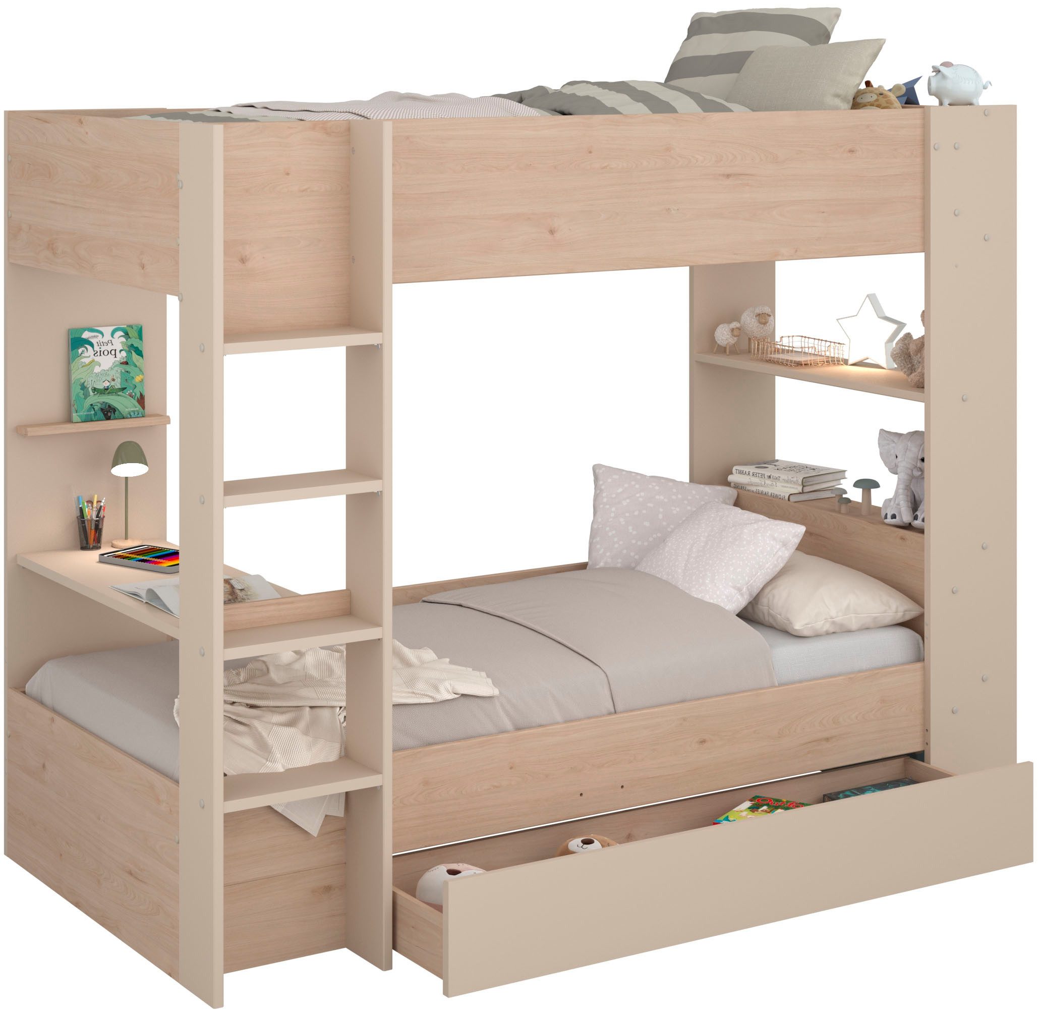 Parisot Etagenbett Oasis 1 (Set), 4 Stellvarianten möglich, incl. 2 x Matratzenauflagen