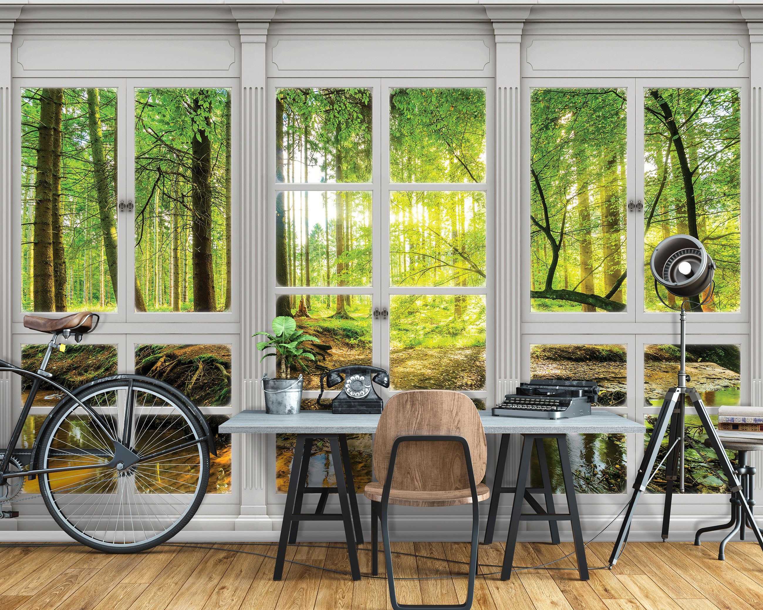 Wallarena Fototapete Natur - Mehrfarbig - Modern - Vlies - Wohnzimmer, glatt, 104x70cm