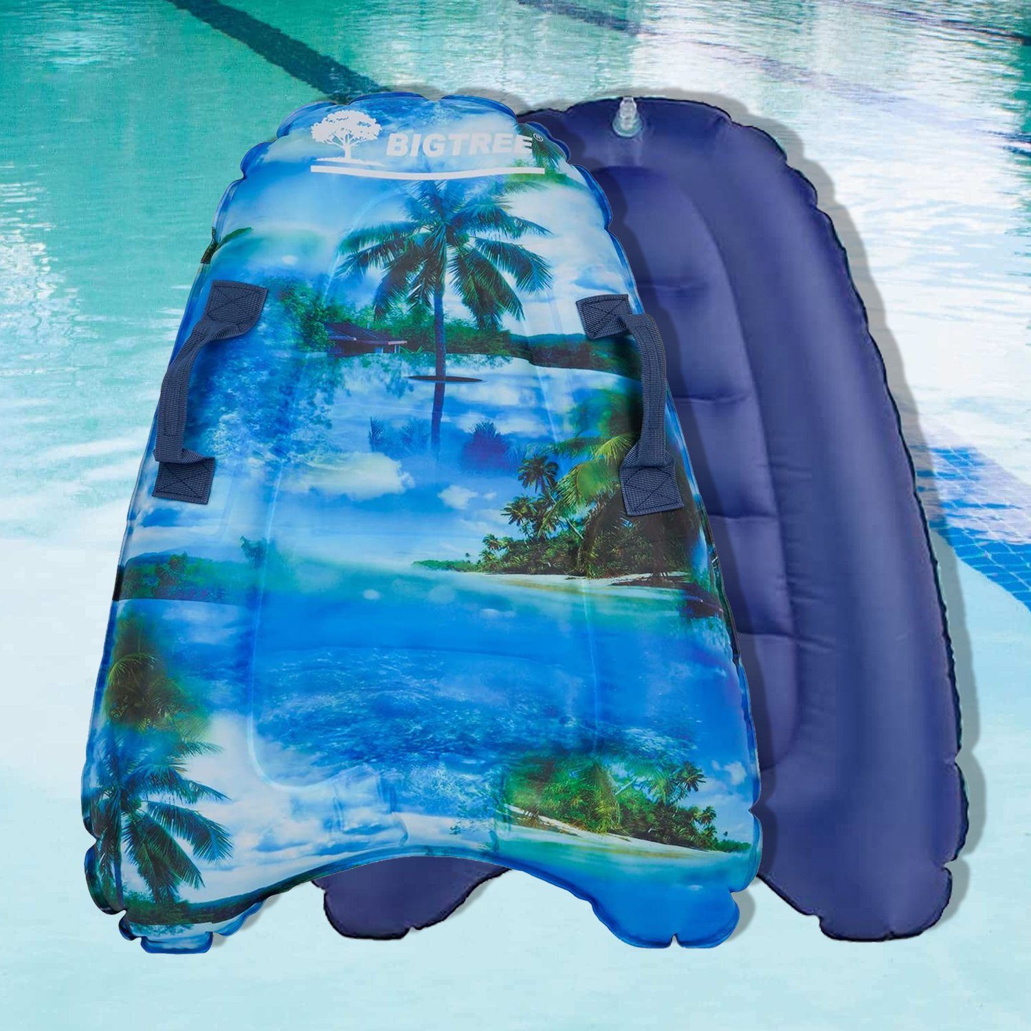 KAHOO Inflatable SUP-Board Aufblasbares Bodyboard, 52x14x70cm, Schwimmhilfe Baum