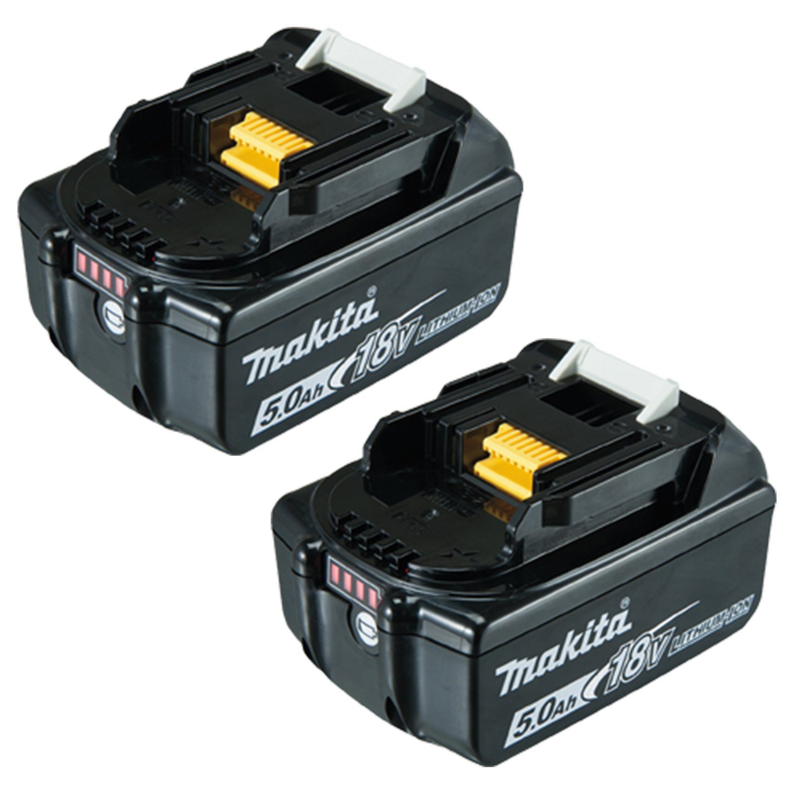 Makita Makita 2x BL1850B Akku 5,0 Ah 18V Li-Ion mit Ladestandsanzeige - ... Akku