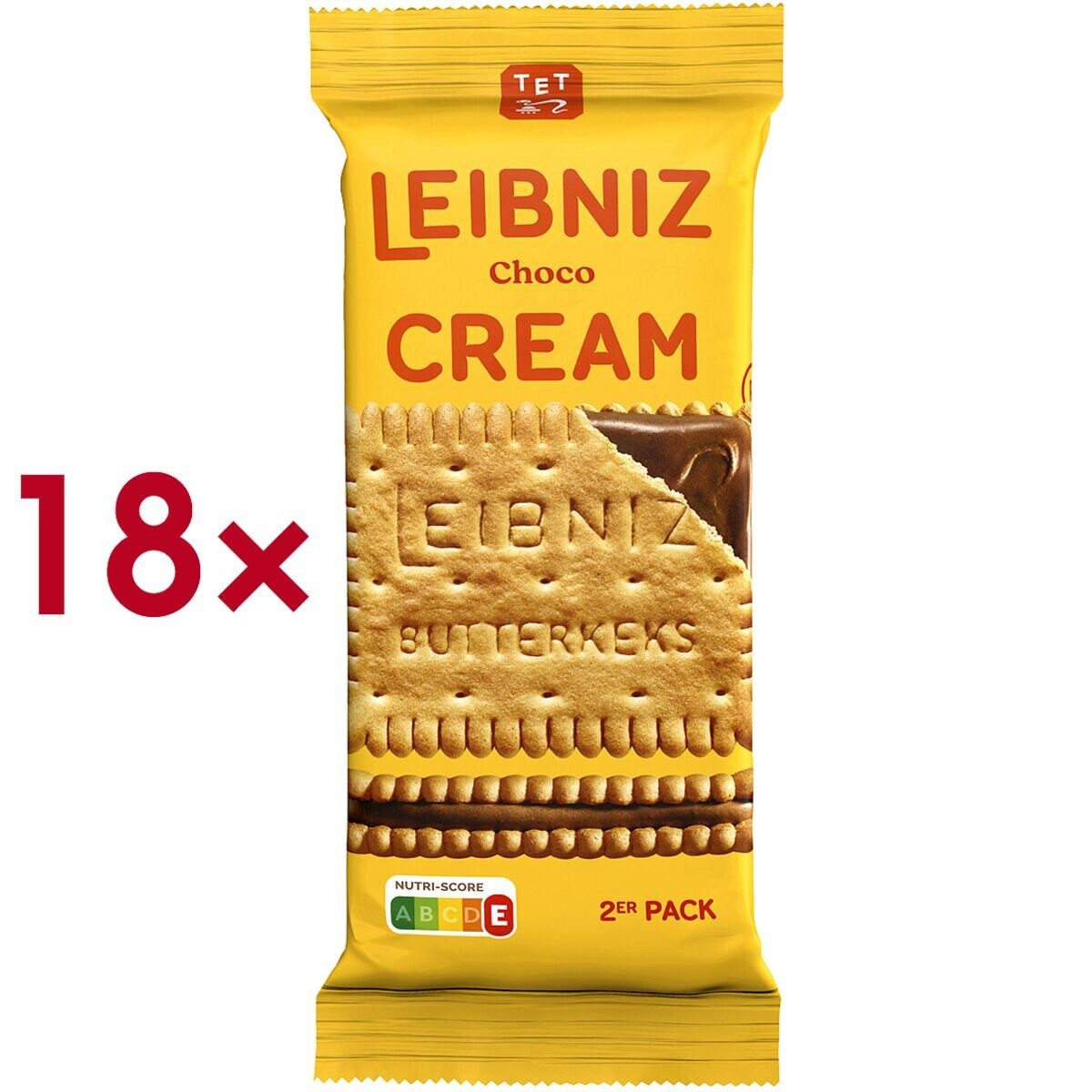 LEIBNIZ Kekse Cream Choco, 18x 2er-Pack mit Schokoladencreme
