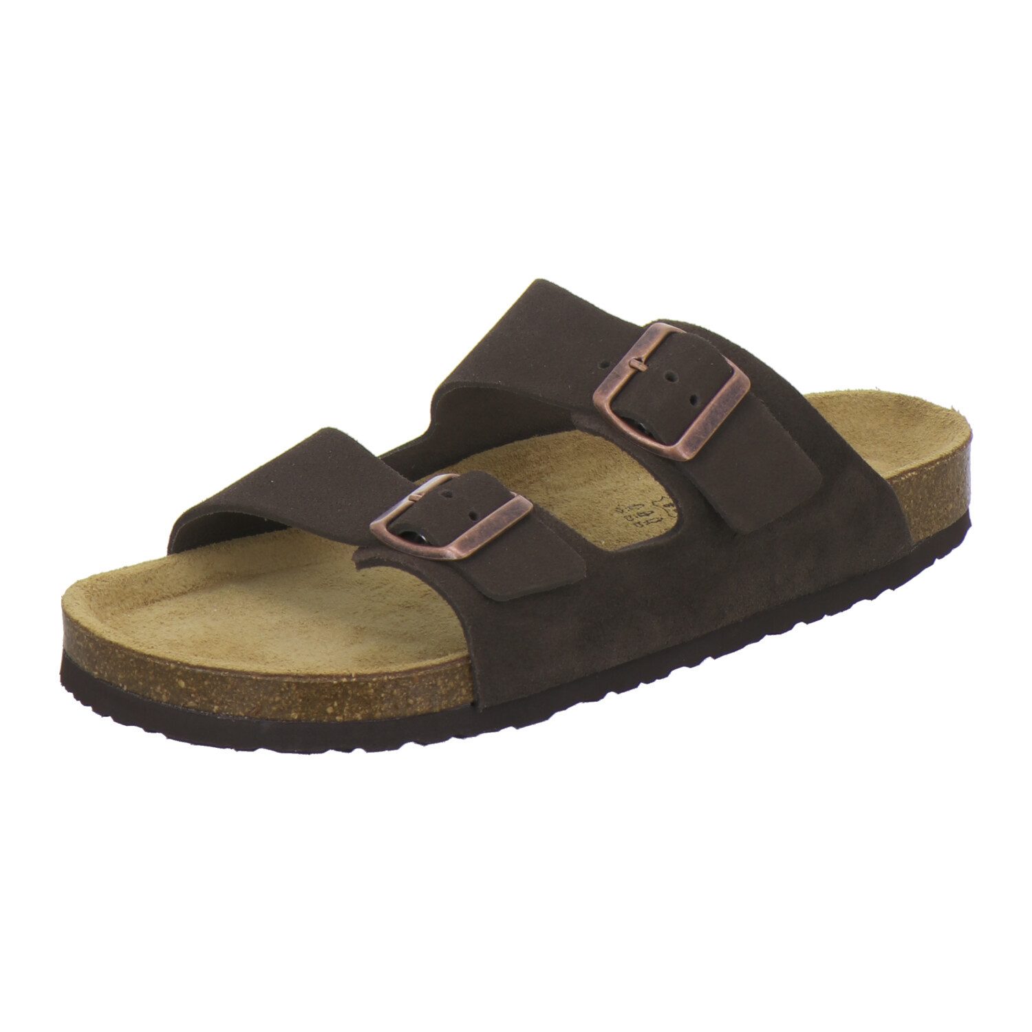 AFS-Schuhe 310076 Zweischnaller Pantolette für Herren mit Fußbett, bequeme Sandalen aus Leder