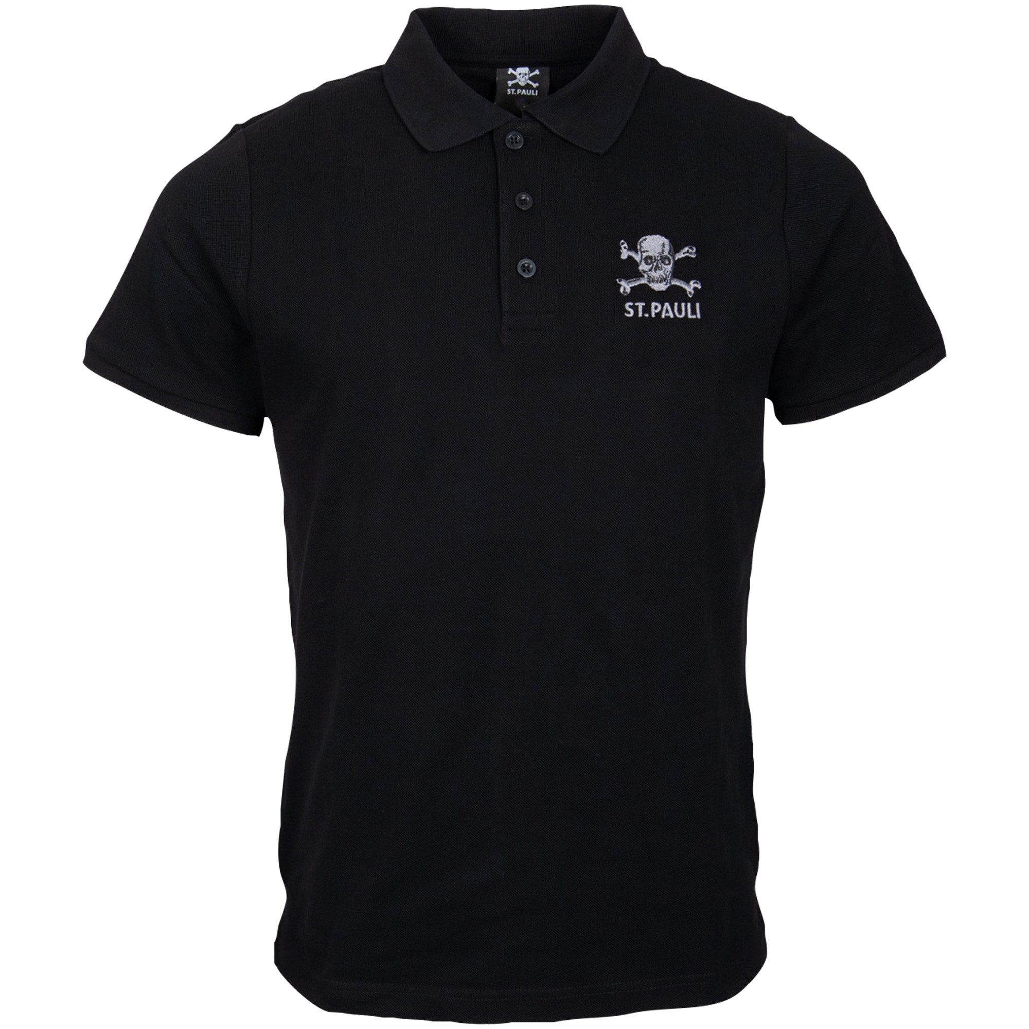 FC St. Pauli Poloshirt FC St. Pauli - Polo Shirt Totenkopf - schwarz