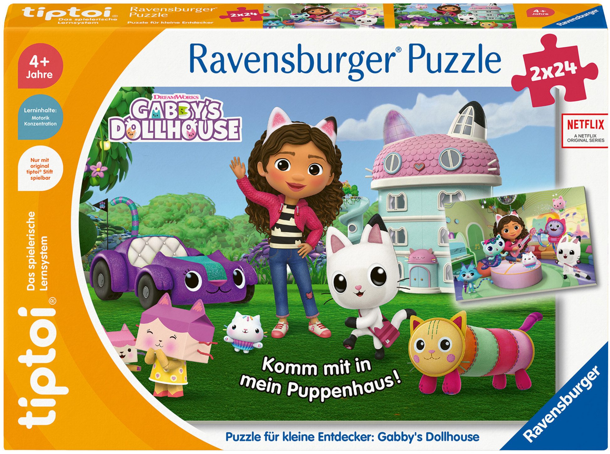 Ravensburger Puzzle tiptoi® Gabby’s Dollhouse, 48 Puzzleteile, Made in Europe