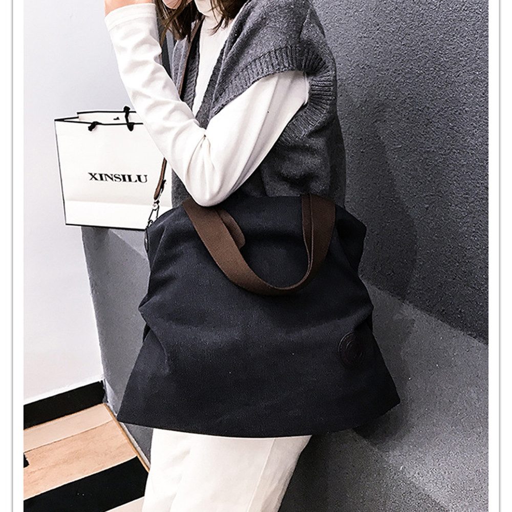nsihing Schultertasche Damen Groß Canvas Handtasche Casual Multifunktionale Umhängetaschen, für Arbeit Schule Shopper Lässige täglich – Bild 4 von 5