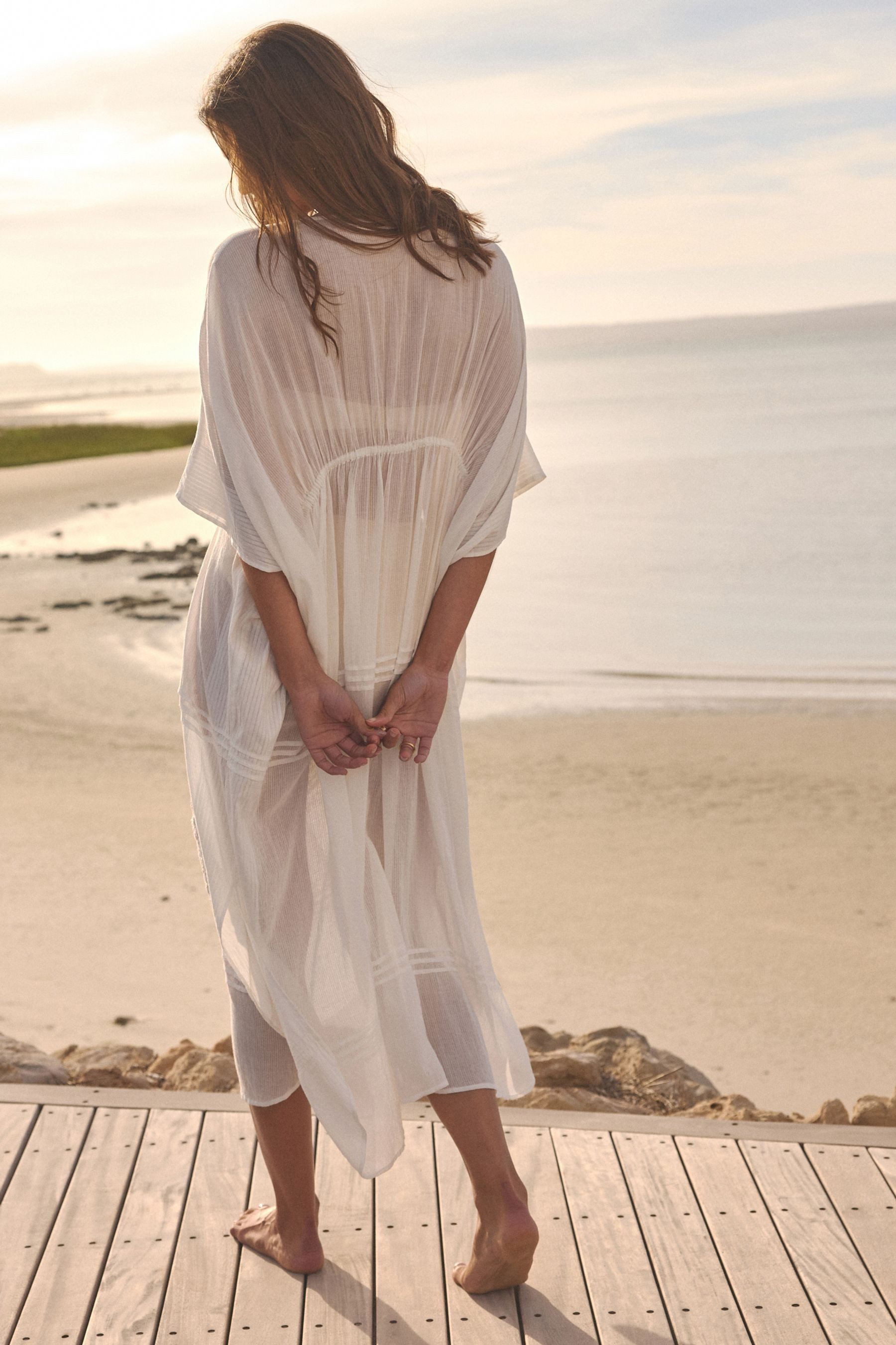 Next Strandkleid Bestickter Maxi-Kaftan (1-tlg) günstig online kaufen