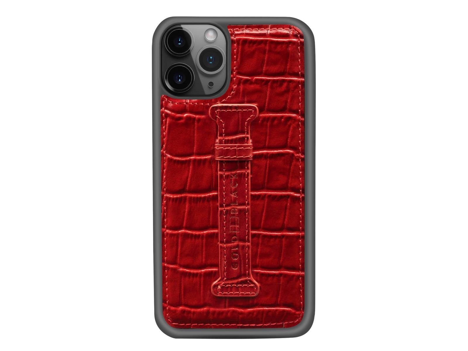 Handyhülle iPhone 11 Pro Lederhülle Mit Fingerschlaufe Croco 14,86 cm (5,85 Zoll)