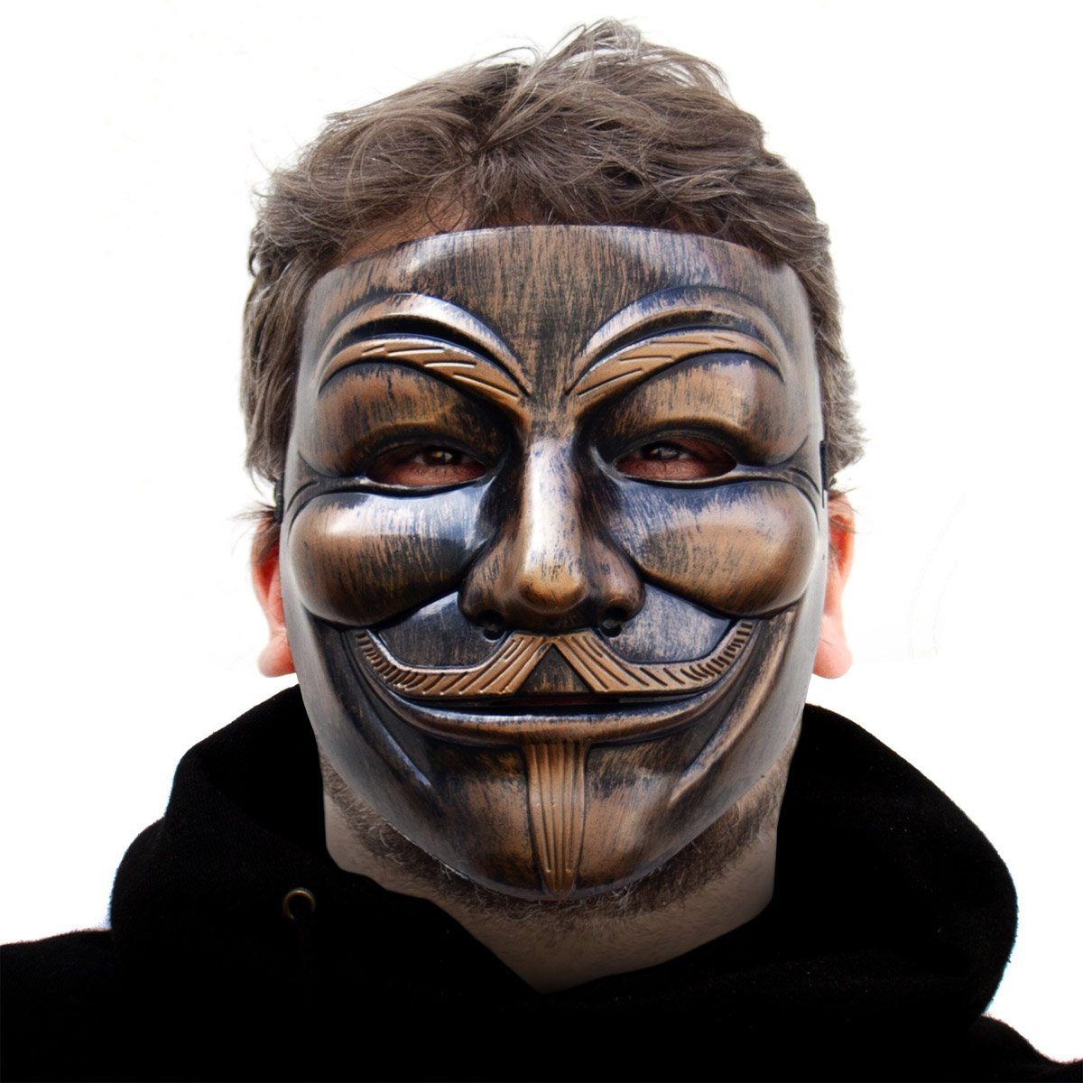 Goods+Gadgets Verkleidungsmaske V for Vendetta Maske Bronze, Halloween Party Kostüm Verkleidung