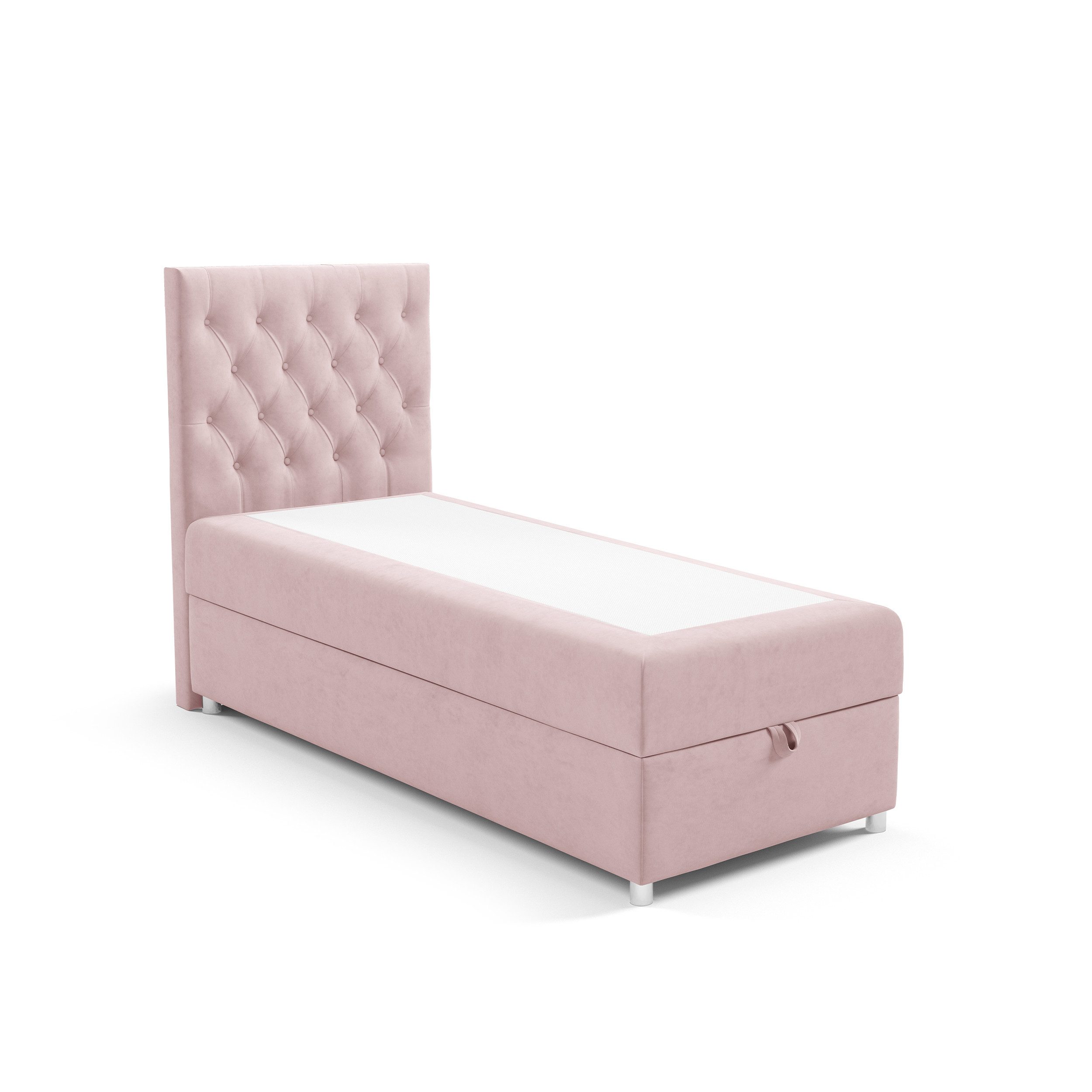 Best for Home Boxspringbett Trinity K-14 mit Bettkasten & PUR-Topper Komfort – Einzelbett (Komplettset, 1-St., 70x200 80x200 90x200 100x200 cm), Stauraumfunktion, 18 cm Bonellfederkernmatratze H3