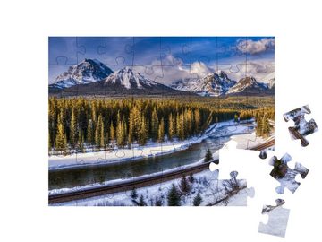 puzzleYOU Puzzle Morant´s Curve: Banff Nationalpark, Kanada, 48 Puzzleteile, puzzleYOU-Kollektionen Rocky Mountains