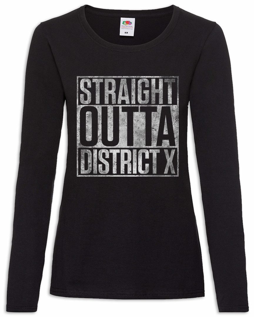 Langarmshirt Straight Outta District X Damen Langarmshirt New X Fun TV Series Men