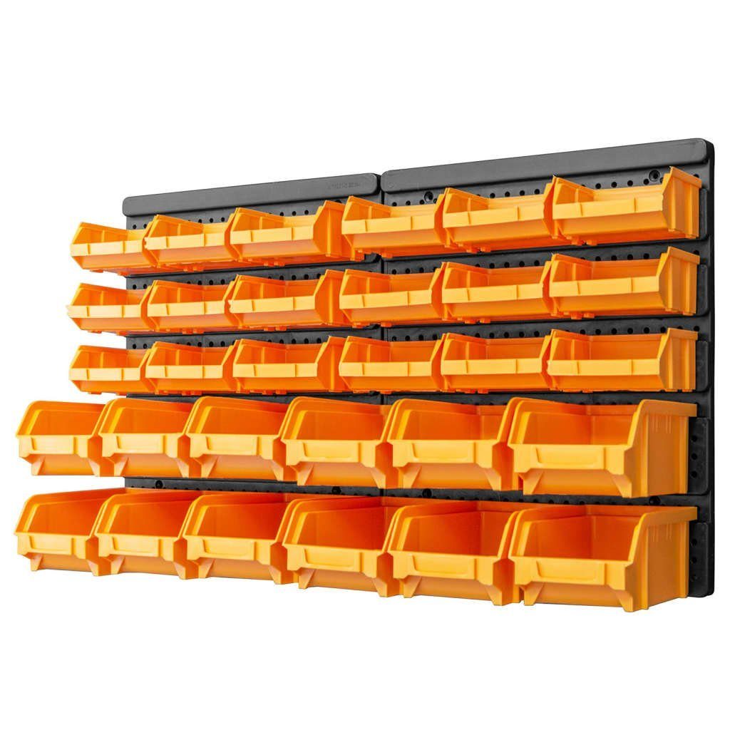 DOTMALL vidaXL Werkzeugbox 32-tlg. Sichtlagerboxen-Set Gelb und Schwarz (1 St)