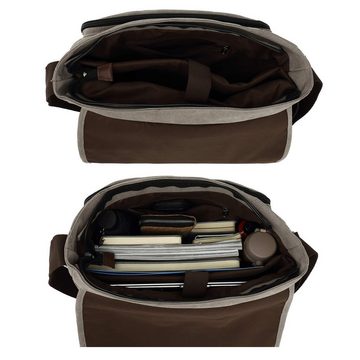 TAN.TOMI Aktentasche Umhängetaschen Herren aus Canvas Schultasche, Aktentasche groß (Schultertasche für Herren), Verstellbarer Schultergurt,Canvas Schultasche