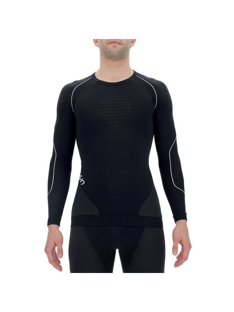 Langarmshirt Evolutyon Round-Neck enganliegend Unterwäsche schwarz/anthrazit Herren