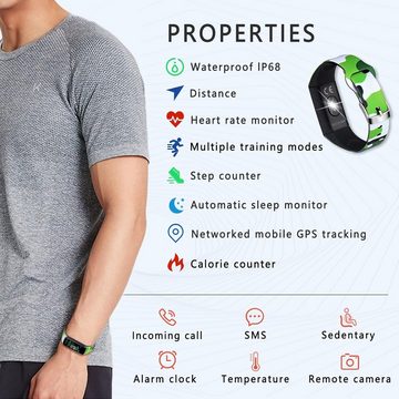 MicLee Smartwatch (0,96 Zoll, Android iOS), Fitnessuhr Armband Wasserdicht IP68 mit Schrittzähler Schlafmonitor