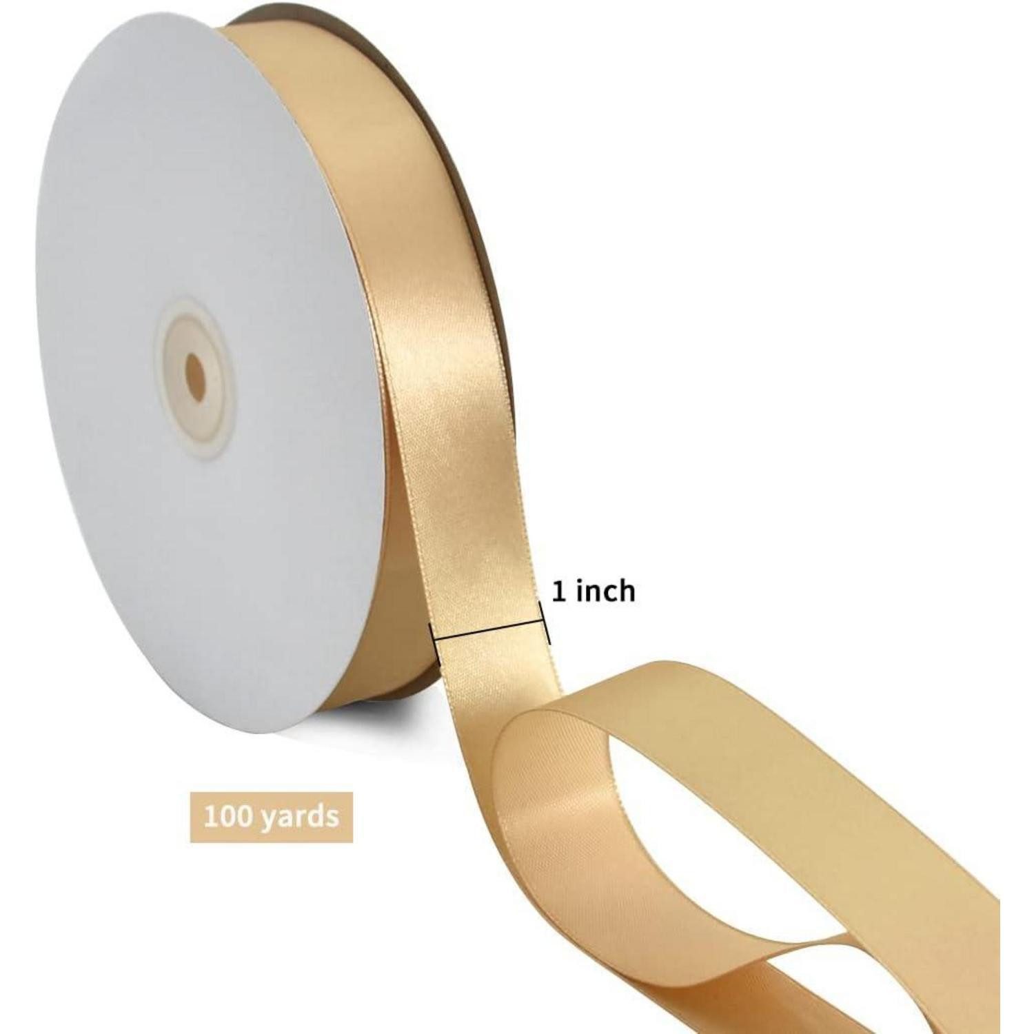 LuxusKollektion Satinband Satinband Gold 25mm 91m Geschenkband Hochzeit 1 in x 100 yds Gold