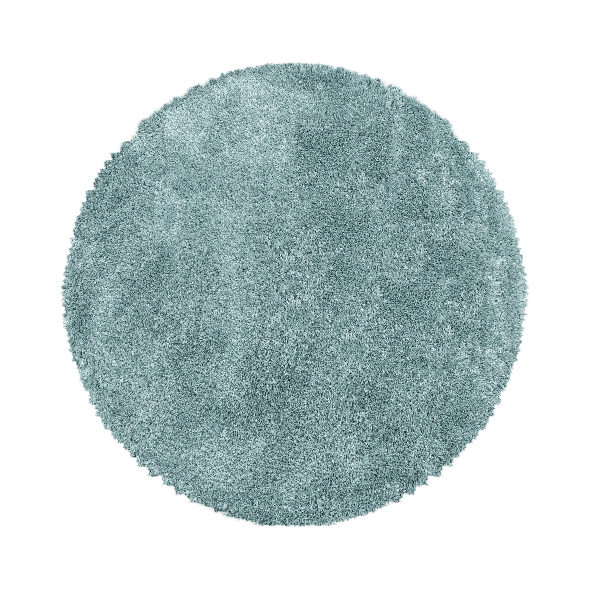 SIMPEX24 Teppich Unicolor - Einfarbig, Rund, Höhe: 30 mm, Teppich Wohnzimmer Einfarbig Shaggy Verschidene Farben und Größen