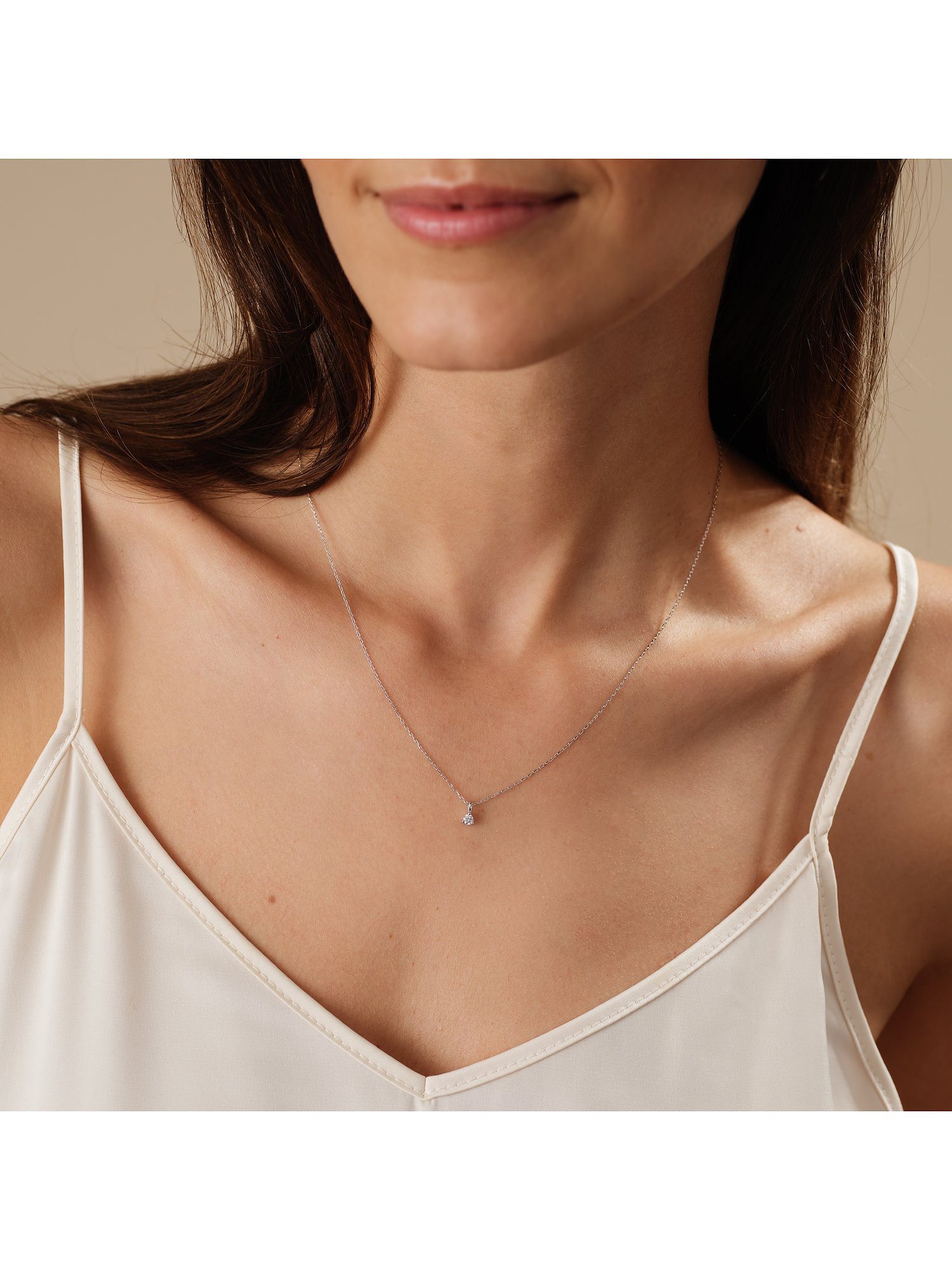 CHRIST Collier CHRIST Damen-Kette 585er Weißgold 1 Diamant