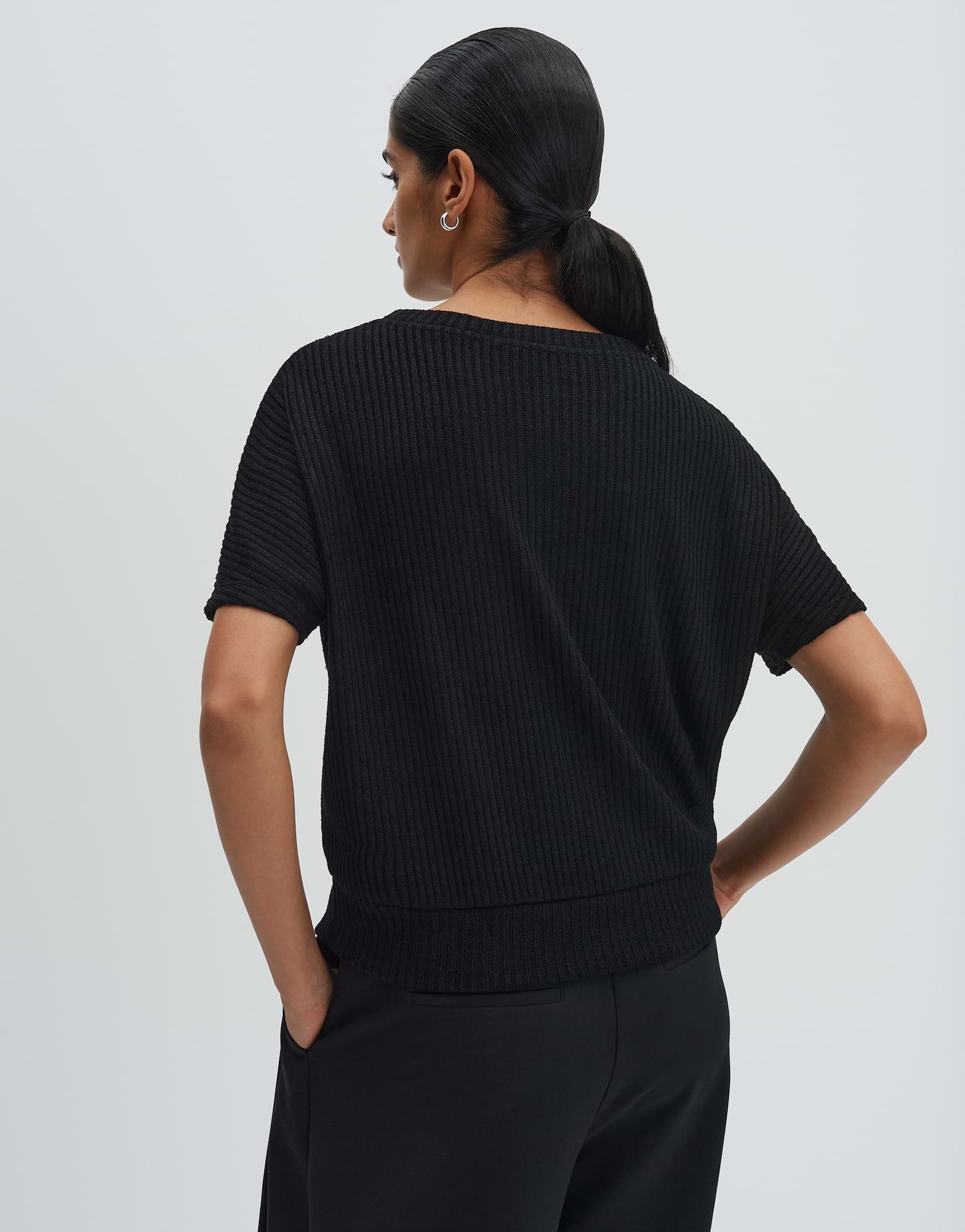 someday Sweatshirt Urosa Sweatshirt in Rippenstruktur aus Sweatware Lockere Passform, elastisch mit breitem Saum