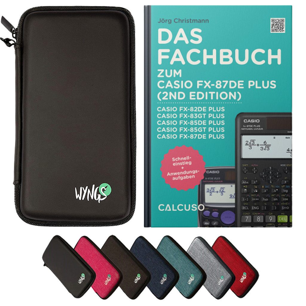 CALCUSO Карманные калькуляторы Zubehör zum Casio fx-87DE Plus 2 - Fachbuch & Schutztasche Schwarz