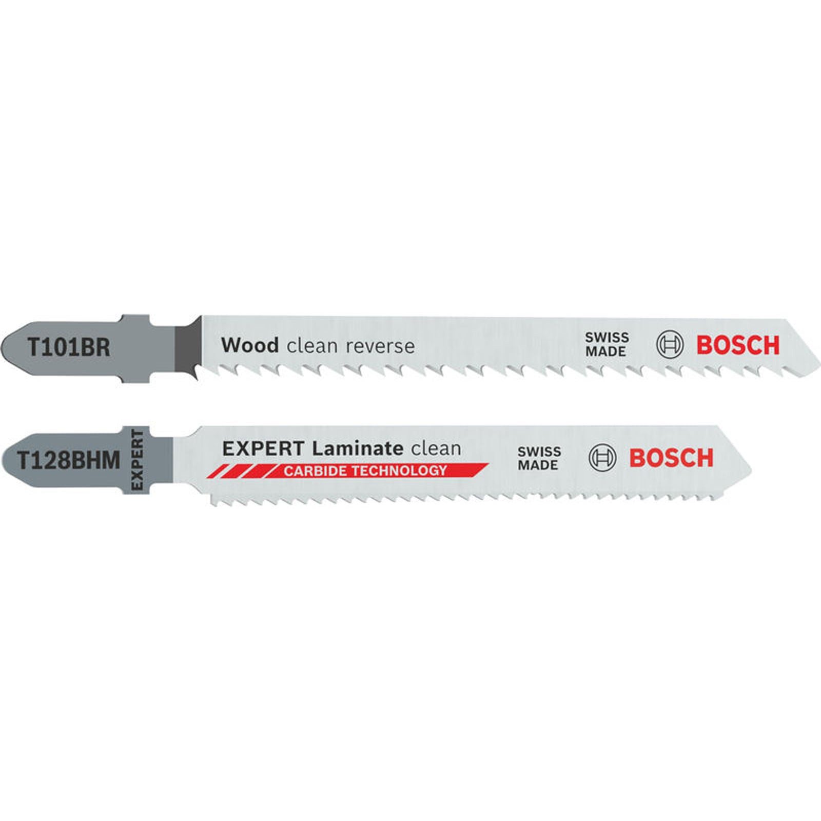 BOSCH Säbelsägeblatt Bosch T101BR und EXPERT Laminate clean T128BHM Stichsägeblätter-Set 26