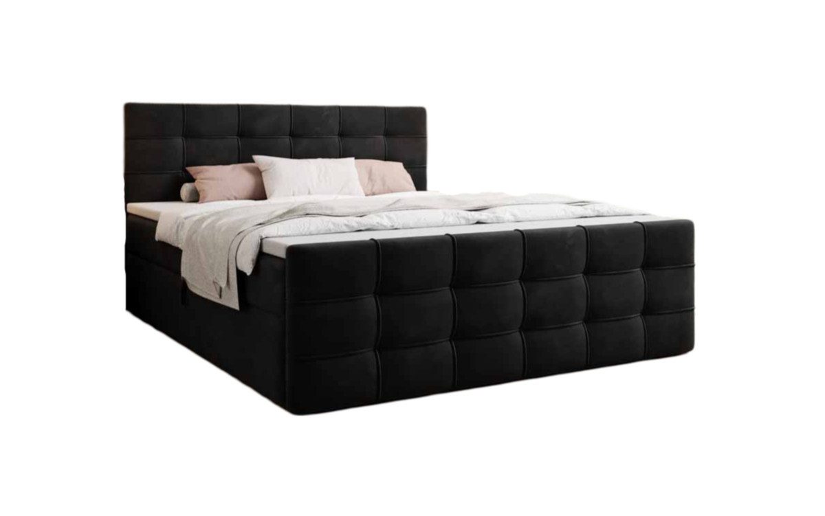 Luxusbetten24 Boxspringbett Luxor in Samt, mit Stauraum
