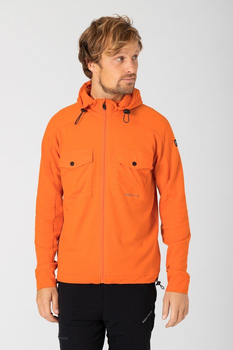 SUPER.NATURAL Outdoorjacke Merino Jacke M ADVENTURE JACKET funktioneller Merino-Materialmix Golden Poppy