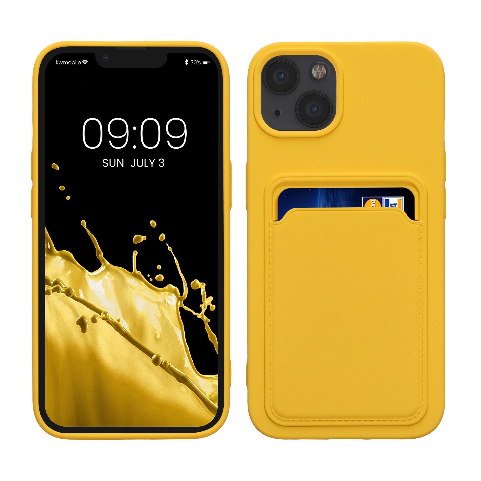 kwmobile Handyhülle Hülle für Apple iPhone 13, Handyhülle mit Fach für Karten - Handy Cover Case