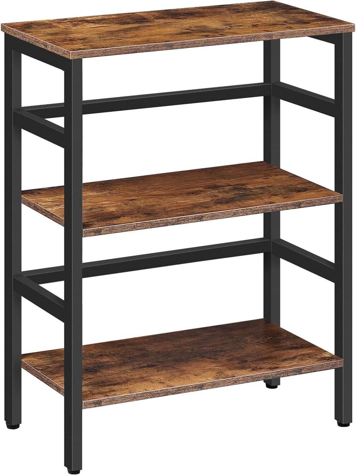 LuxusKollektion Büromöbel-Set Leiterregal Standregal 3 Ebenen Bücherregal Industriestil Vintagebraun