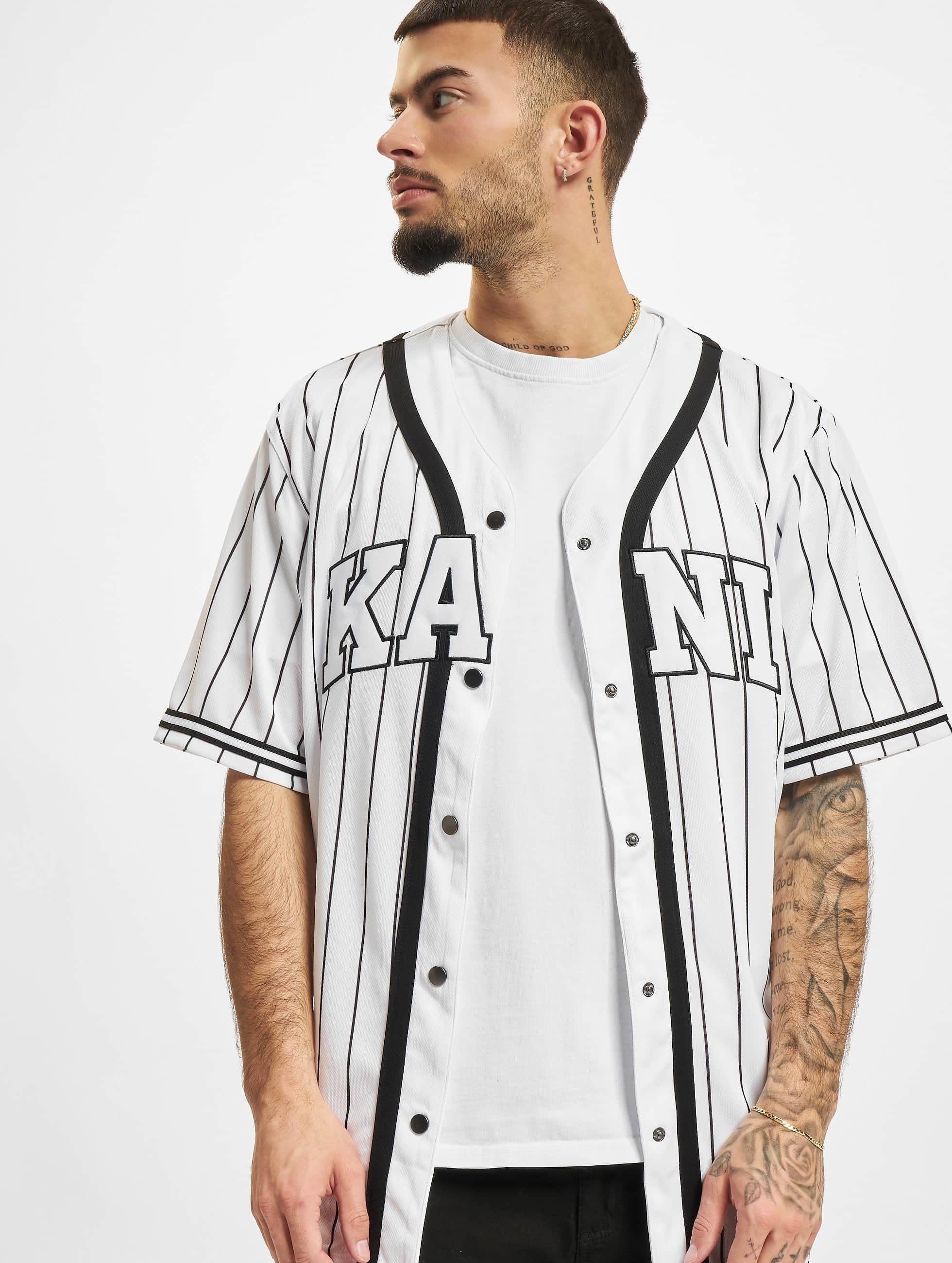 Karl Kani Kurzarmshirt Karl Kani Herren KM221-115-2 Serif Pinstripe Baseball Shirt (1-tlg)