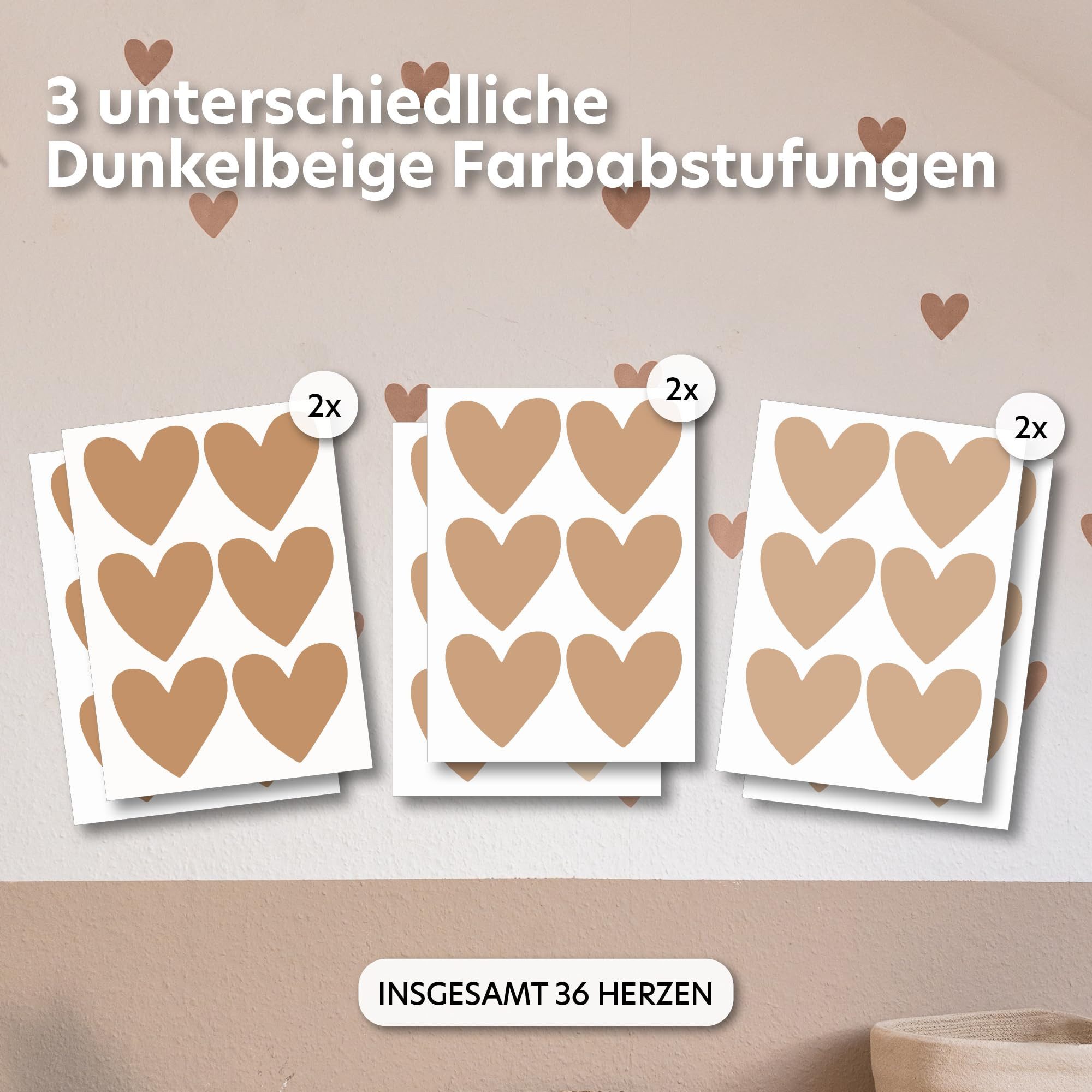 lilimaus Wandsticker Herzen / Punkte für Kinderzimmer - Wandtattoo selbstkl günstig online kaufen