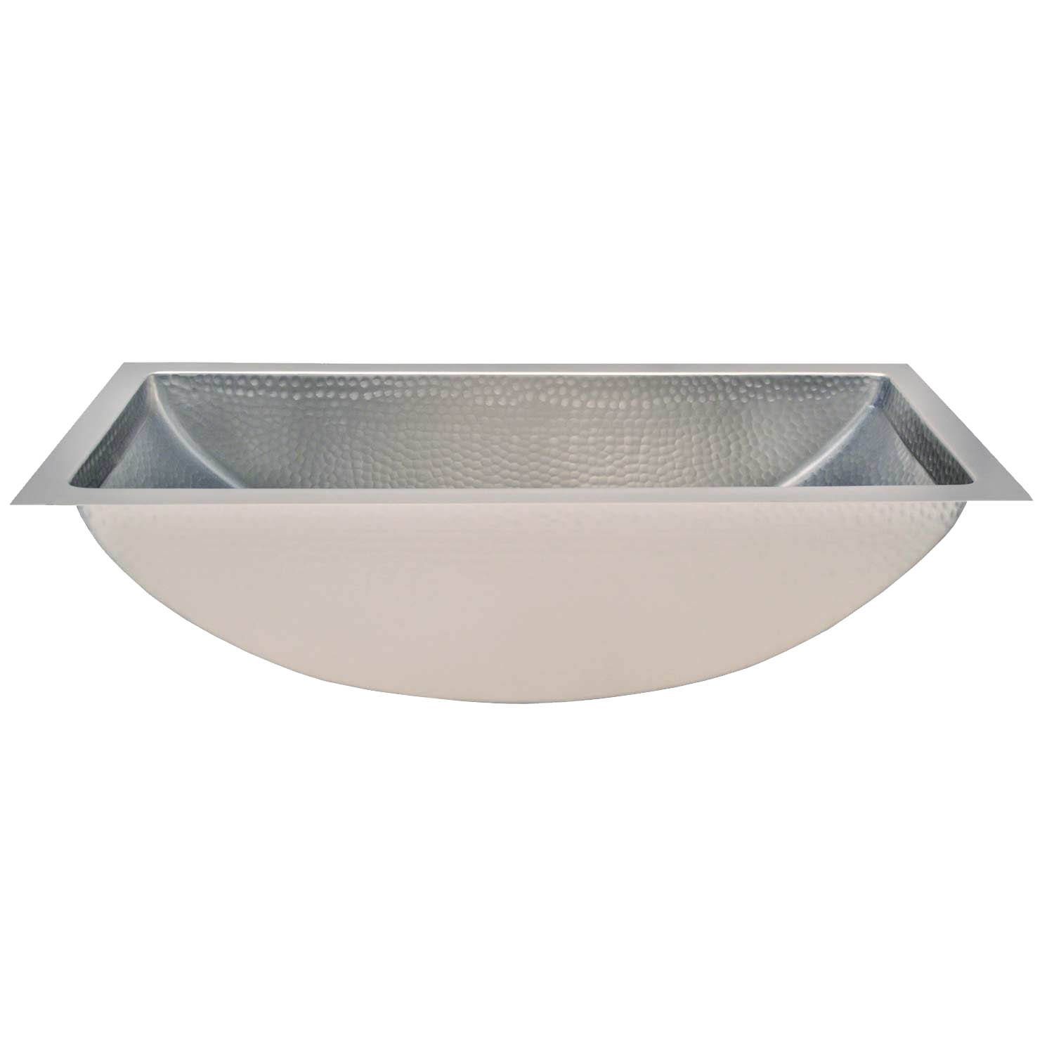 Casa Moro Einbauwaschbecken Orientalisches Messing Einbaubecken Azra Silber mit Hammerschlag Optik, Kunsthandwerk im marokkanischen Stil CMDM12