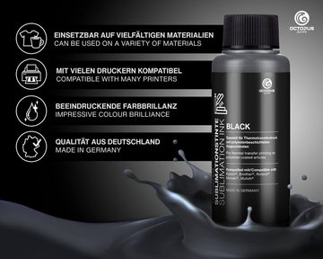 OCTOPUS Fluids Sublimationstinte black Nachfülltinte (für Epson / Brother / Roland / Mimaki / Mutoh, 1x 100 ml)