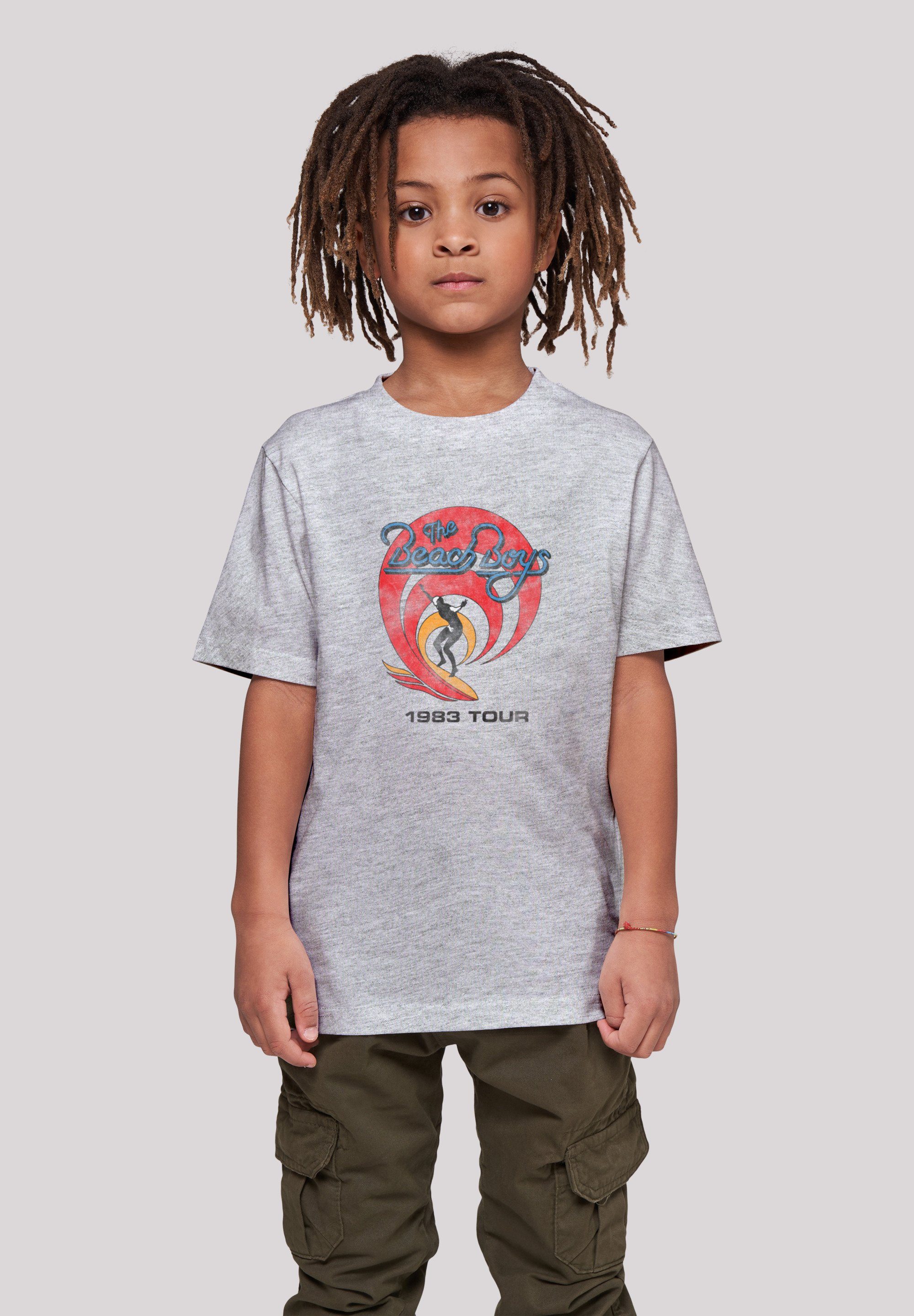 F4NT4STIC T-Shirt The Vintage Print Band Boys Beach Surfer grey '83 heather