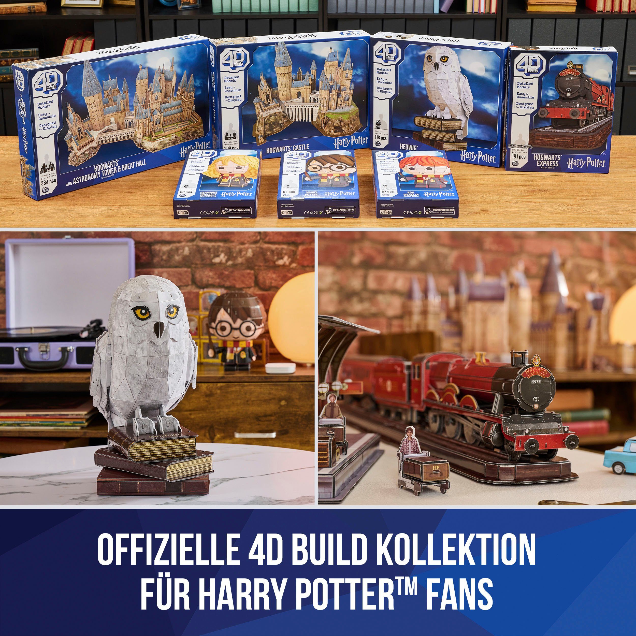 Spin Master 3D-Puzzle 4D Build - Harry Potter - Hedwig Eule, 118 Puzzleteile
