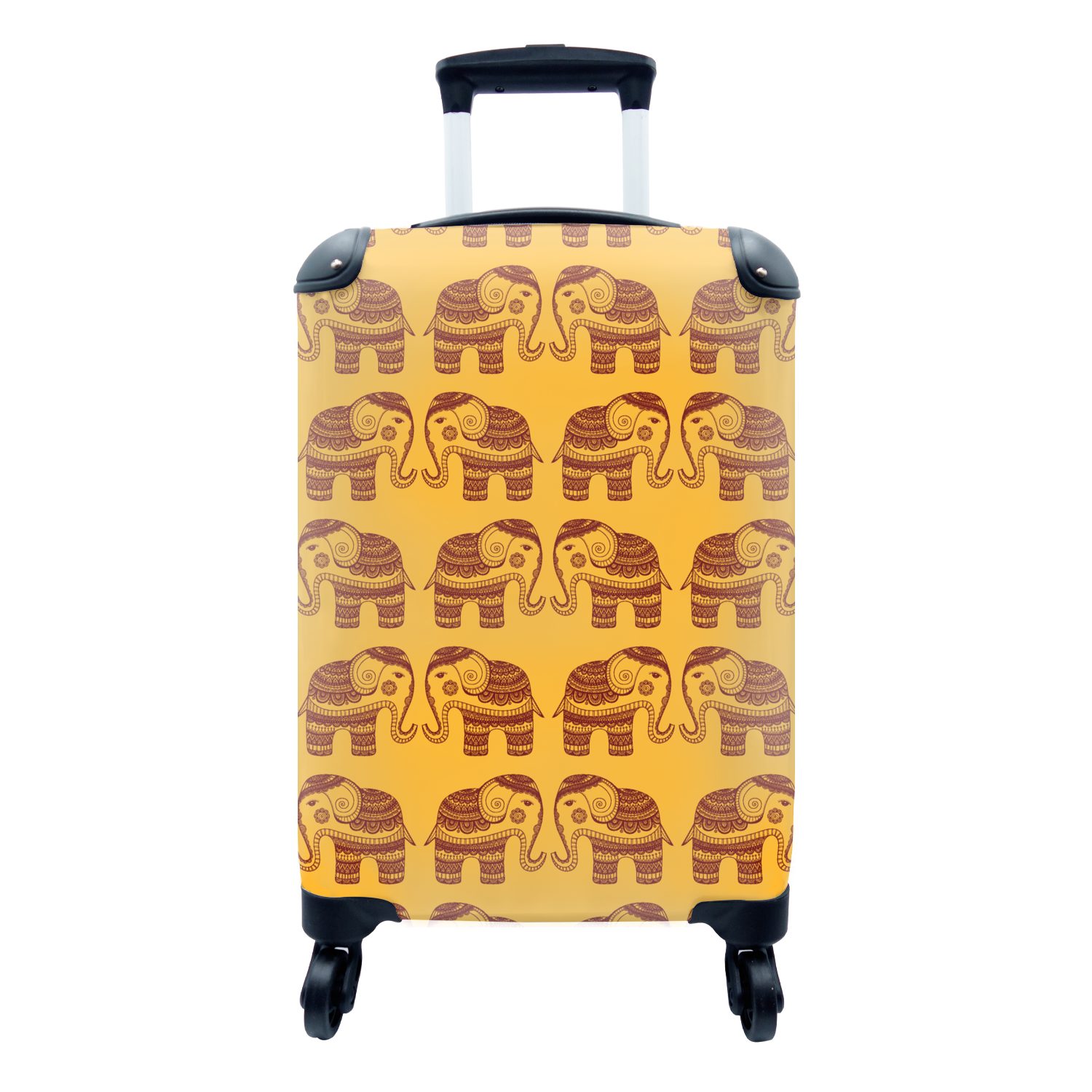 MuchoWow Handgepäckkoffer Muster - Elefant - Indien, 4 Rollen, Reisetasche mit rollen, Handgepäck für Ferien, Trolley, Reisekoffer