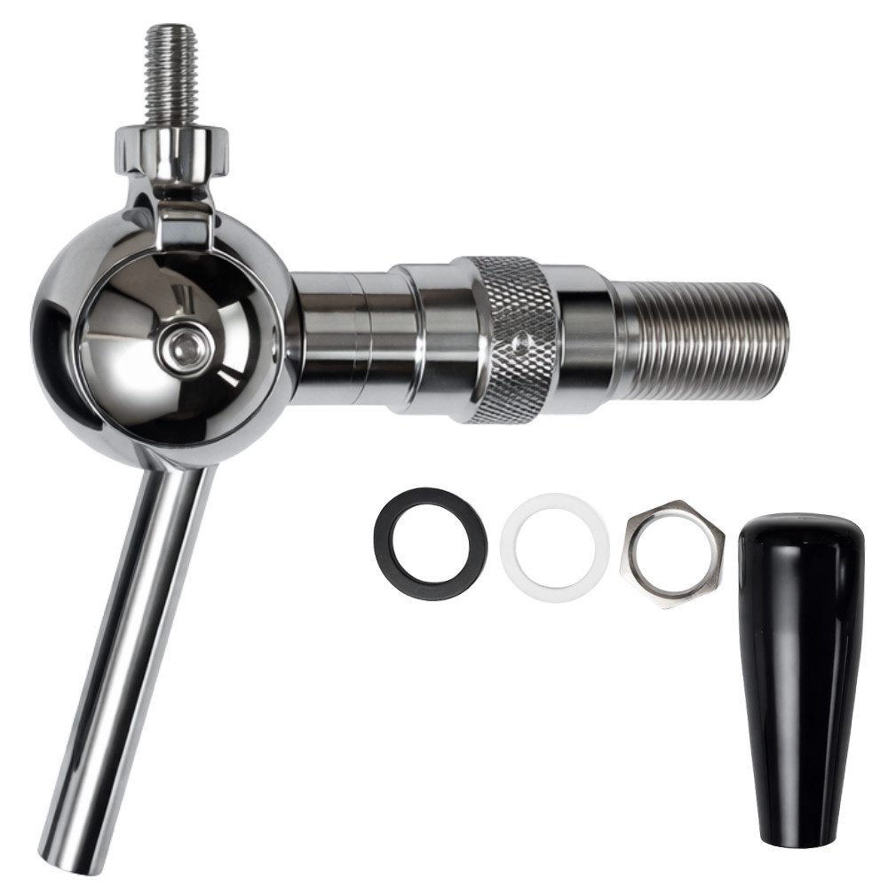 GASTROBEDARF WESTERBARKEY Zapfhahn Profi Kugelschankhahn von GDW aus Edelstahl mit Kompensator