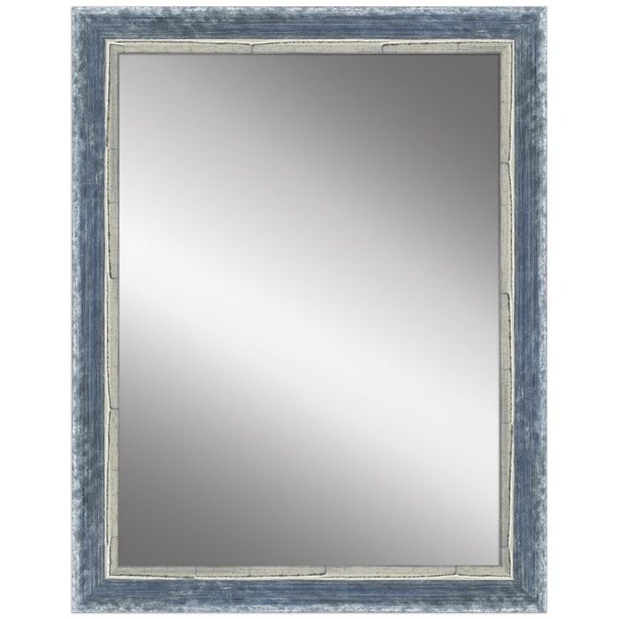 Mende Frames Wandspiegel H640 Blau aus Massivholz im Shabby Chic Stil
