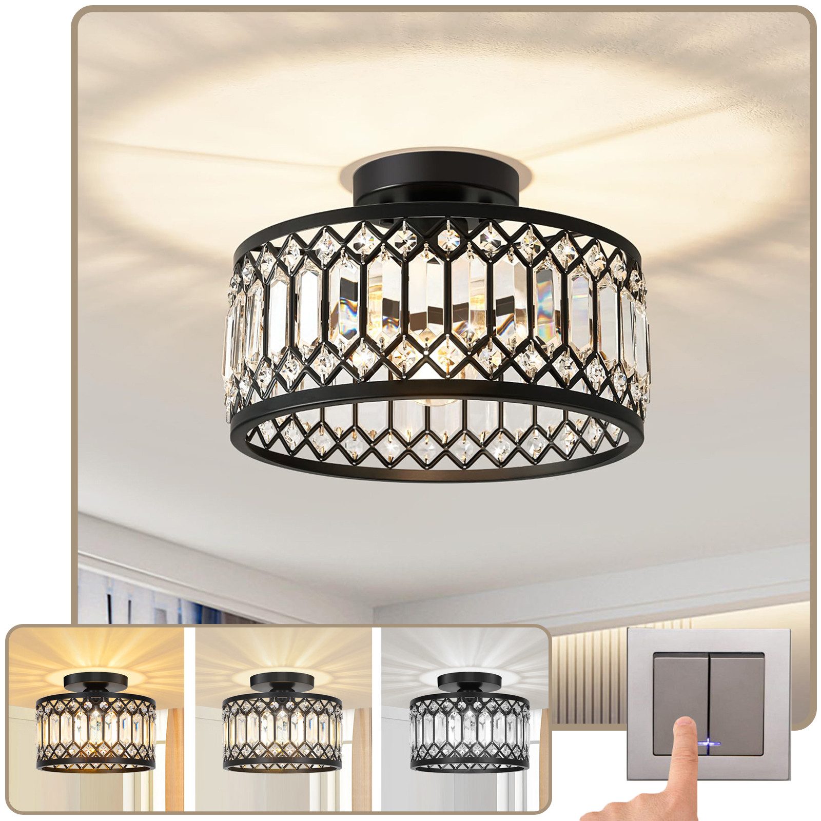 MUPOO Kronleuchter Deckenlampe Moderne Deckenleuchte aus günstig online kaufen